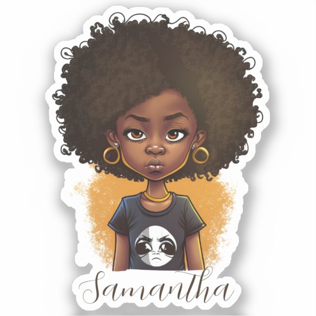 Simple Afro Woman Aufkleber (Vorderseite)