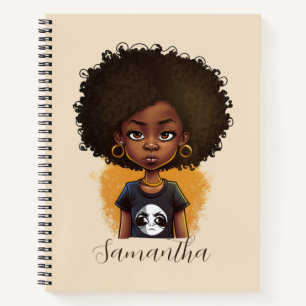 Simple Afro Woman Notizbuch