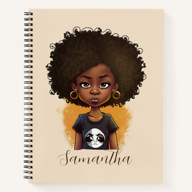 Simple Afro Woman Notizbuch (Vorderseite)