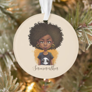 Simple Afro Woman Ornament