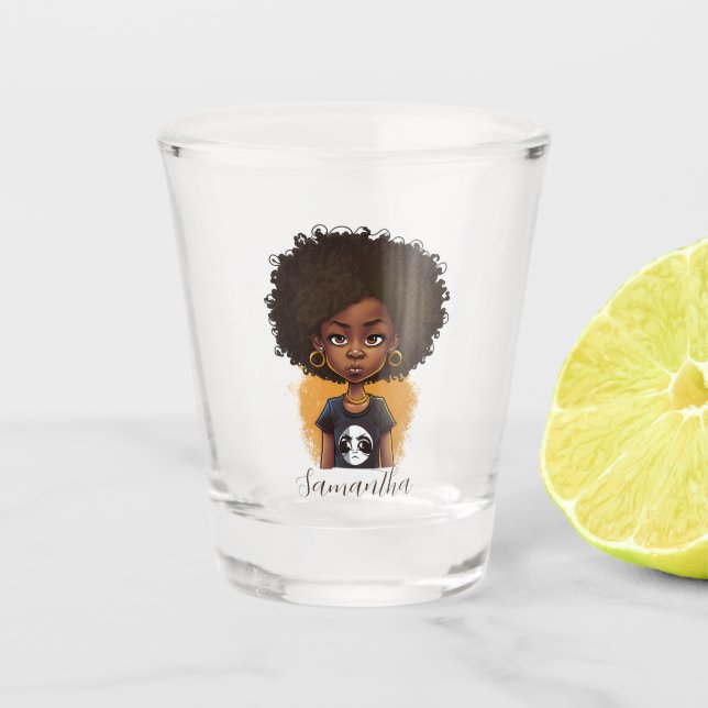 Simple Afro Woman Schnapsglas (Vorderseite)