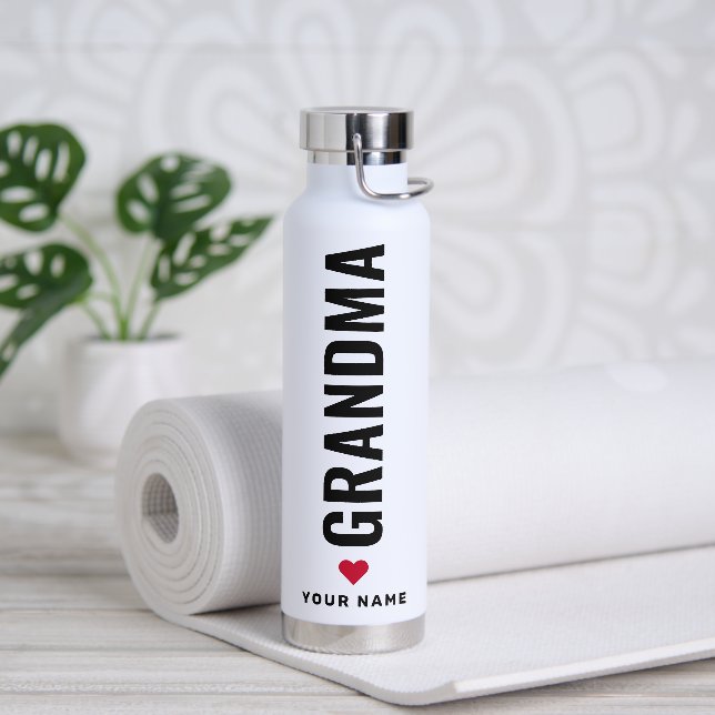 Simple Amour Grand-mère Nom personnalisé Bouteille (Yoga)