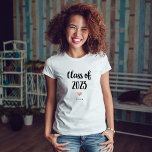Simple and Chic Class of 2023 with Heart T-Shirt<br><div class="desc">This chic black and white shirt features trendy modern script typography that says "class of 2023". There is also an elegant little heart with a faux rose gold look.</div>