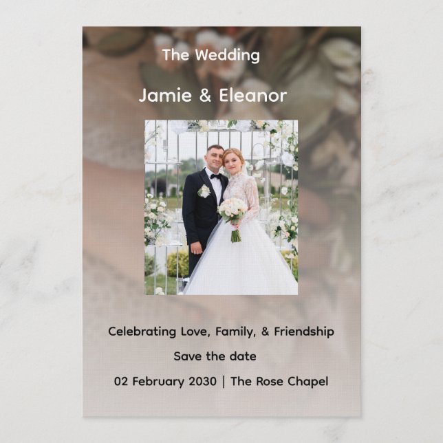 Simple and Class Weeding Invitation  Einladung (Vorderseite)