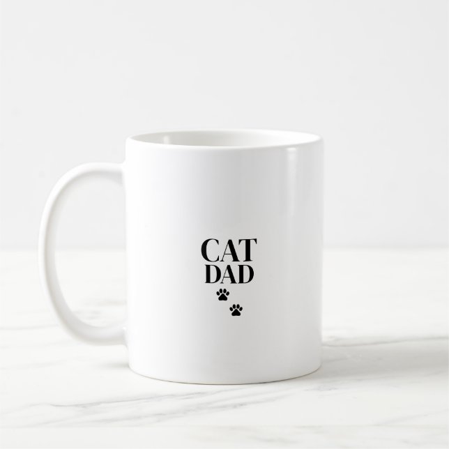 Simple and Cute Cat Dad Kaffeetasse (Links)