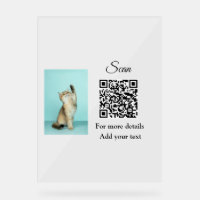 Simple animal name details QR code add text photo