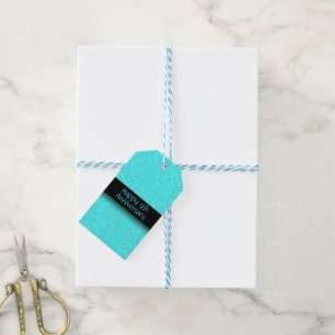Simple Aqua Blue Jubiläumsgeschenk Geschenkanhänger