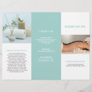 Simple Aqua Elegante Wellness-Center Trifold Brosc