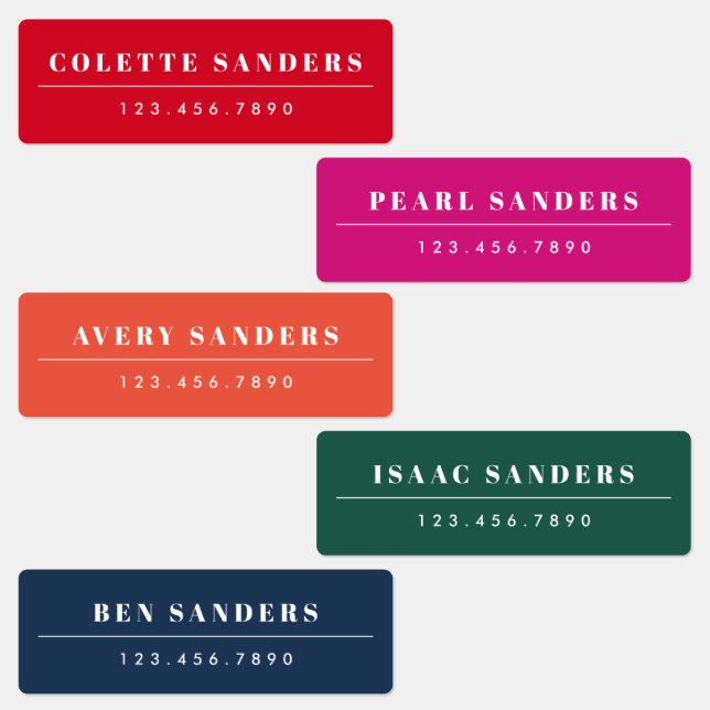 Simple arc-en-ciel Étiquette nominative étanche (Groupe)