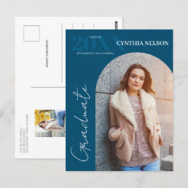 Simple Arch Foto Blue Abschluss Ankündigung Postkarte