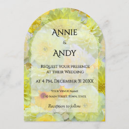 Simple Arched Die-Cut Yellow Floral Wedding Einladung