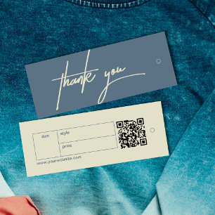 Simple Ash Blue Vielen Dank Label Closing Hang Tag