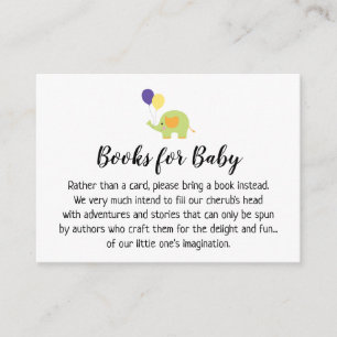 Simple avec Elephant Book Request Insert Cartes