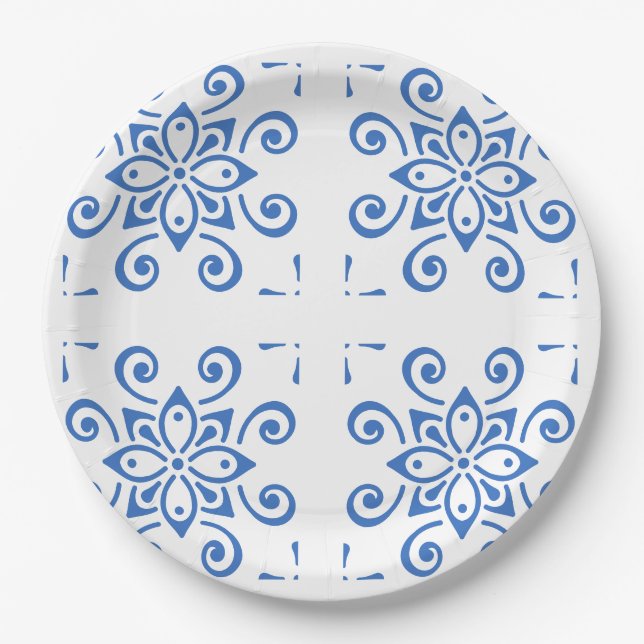 Simple Azulejo Pappteller (Vorderseite)