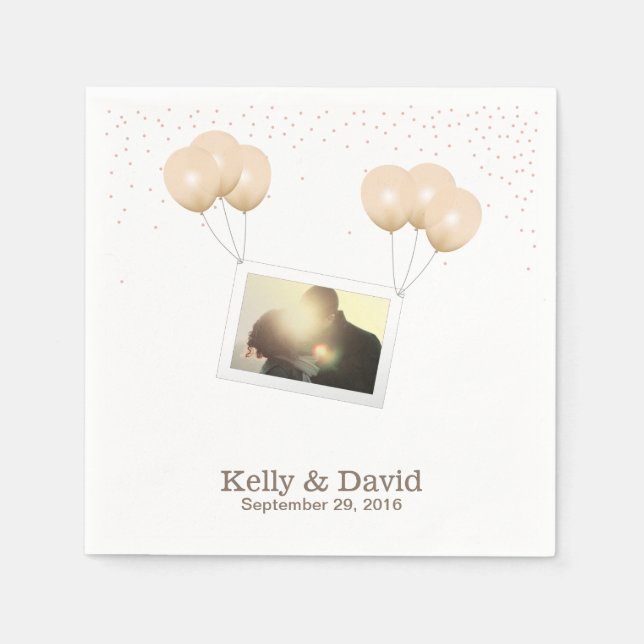 Simple Balloon Foto Chandelier Confetti Wedding Serviette (Vorderseite)