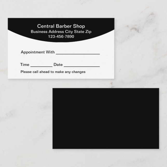 Simple Barber Shop Appointment Cards Terminkarte (Vorne/Hinten)
