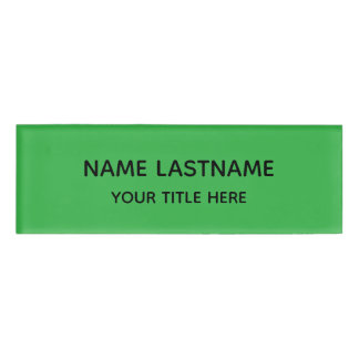 Simple Basic Bright Green Minimal Modern Title Namenschild