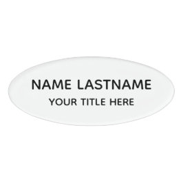 Simple Basic Minimal White Modern Black Title Namenschild
