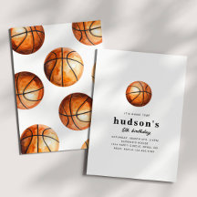 Simple Basketball Birthday Invitation