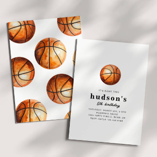 Simple Basketball Birthday Invitation Einladung