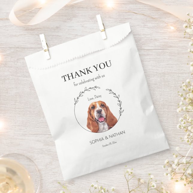 Simple Basset Hound Hochzeit Danke, dass Sie die B Geschenktütchen (Ausgeschnitten)