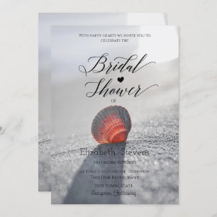 Simple Beach Seashell Brautparty Einladung