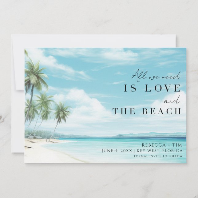 Simple Beach Wedding Foto Save The Date (Vorderseite)