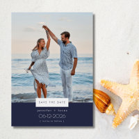 Simple Beach Wedding Foto Save the Date