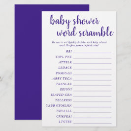 Simple Bébé Mot Scramble | Carte de jeu pourpre