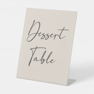 Simple Beige Elégant Mariage Dessert Panneau Table