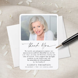 Simple Bereavement Funeral Memorial Photo Dankeskarte