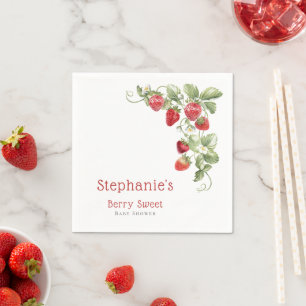 Simple Berry Sweet Strawberry Baby Dusche Serviette