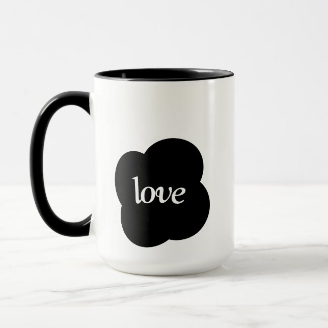 Simple black and white scripture Two-Tone mug  Tasse (Links)