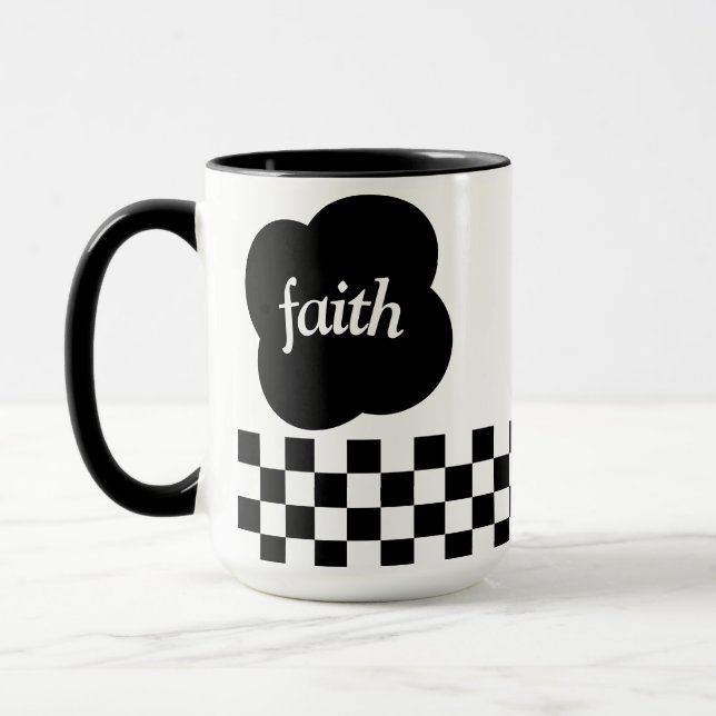 Simple black and white scripture Two-Tone mug  Tasse (Links)