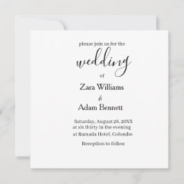 Simple black and white wedding invitation einladung
