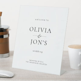 Simple Black and White Wedding Welcome Sockelschild