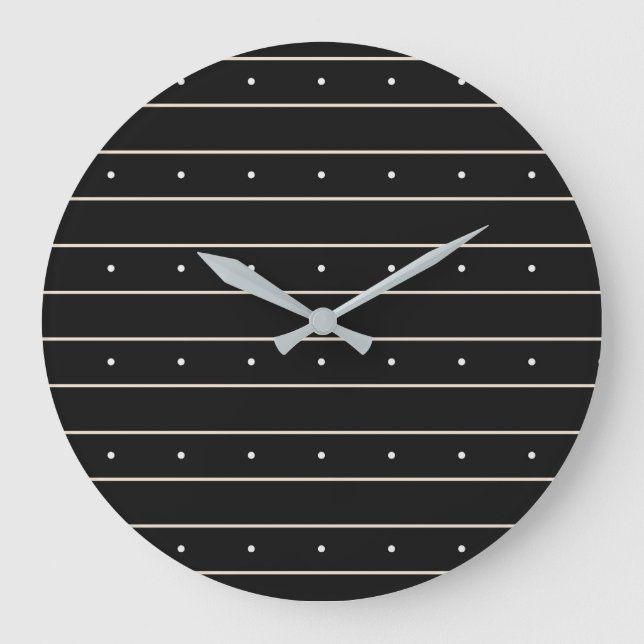 Simple Black Background With Grey Stripes And Tiny Große Wanduhr (Vorderseite)