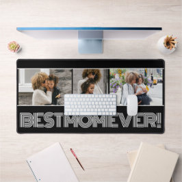 Simple Black Best Mom Ever 3 Photo Collage personn
