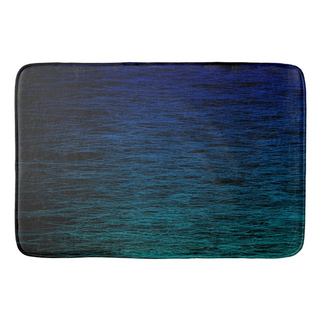 Simple Black Blue Aquamarin Abstrakt Scribble Text Badematte (Vorderseite)