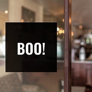 Simple Black Boo Happy Halloween Fensteraufkleber