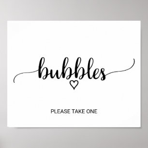 Simple Black Calligraphy Bubbles Signing Poster