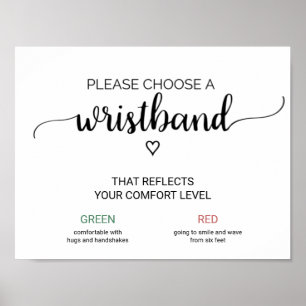 Simple Black Calligraphy Wedding Armband Sign Poster