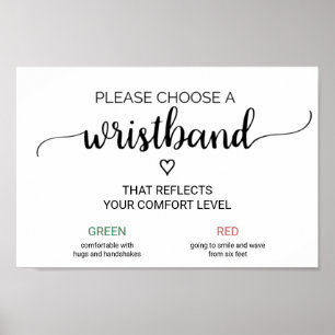 Simple Black Calligraphy Wedding Armband Sign Poster