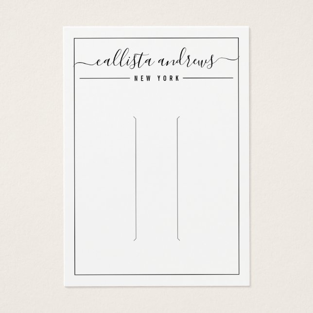Simple Black Cursive Hair Display Card (Devant)
