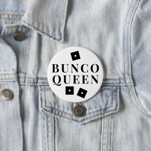Simple Black Dice Bunco Queen Button