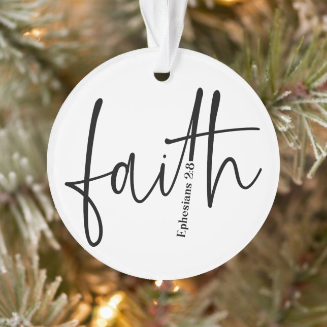 Simple Black Faith Bible Verse Calligraphie Texte (Arbre)