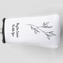 Simple Black Floral Elegant Golf Club Head Cover Headcover