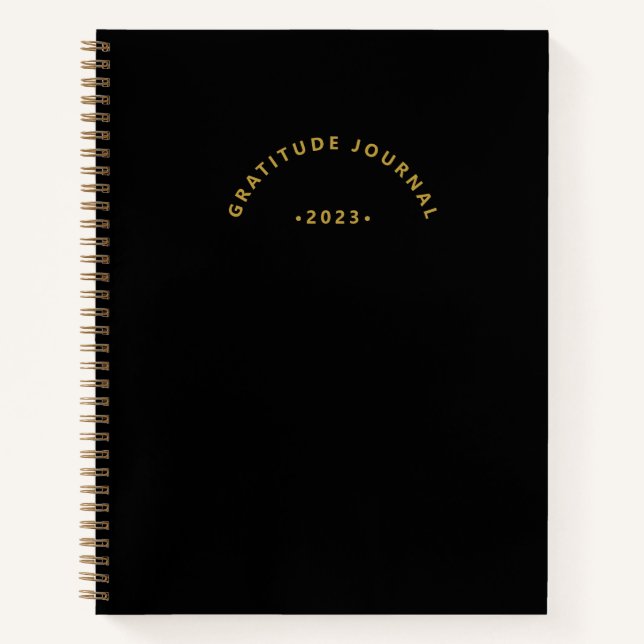 Simple Black Gratitude Journal Notizbuch (Vorderseite)