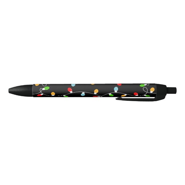 Simple Black Green Red Christmas Lights Kugelschreiber (Unterseite)