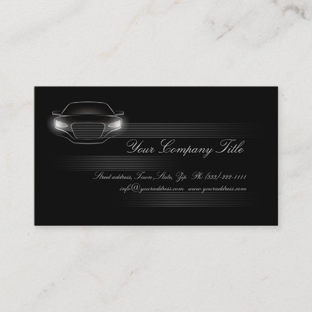 Simple Black Luxury Car Company Carte de visite QR (Devant)